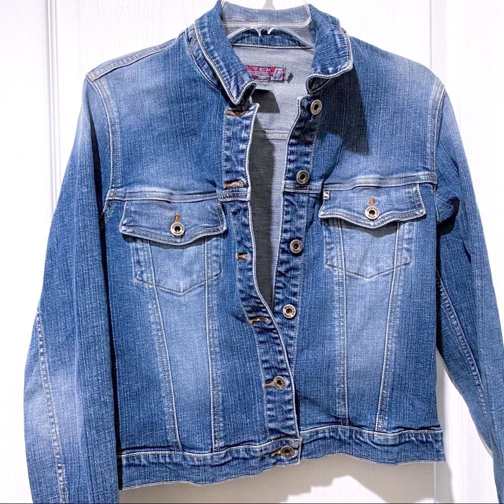 Silver Jeans Denim Jacket Fitted Stretch Trucker Style M